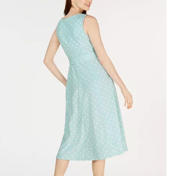 Calvin Klein Polka Dot Fit & Flare Sleeveless Dress - Picture 3 of 7